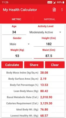 My Health Calculator android App screenshot 6